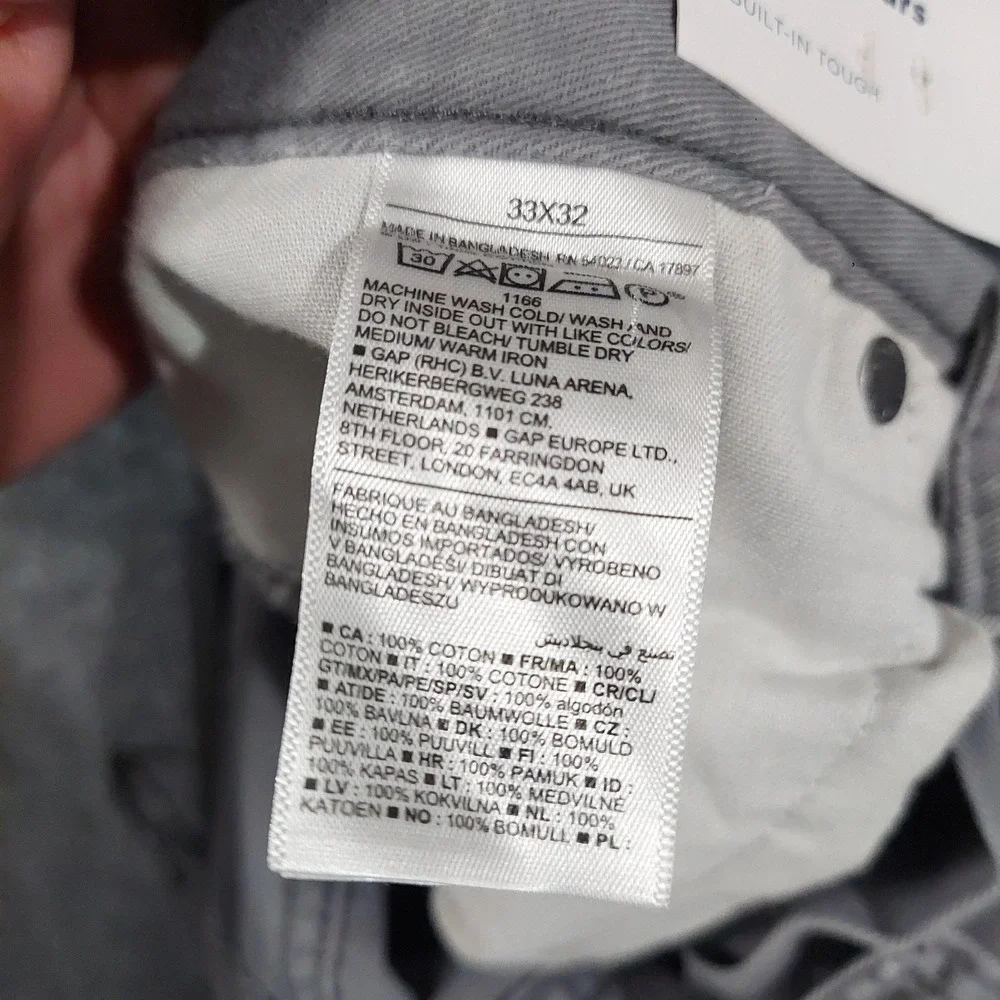NEW Old Navy Pants Mens 33x32 Gray Straight Built-In Tough Chino Casual Workwear